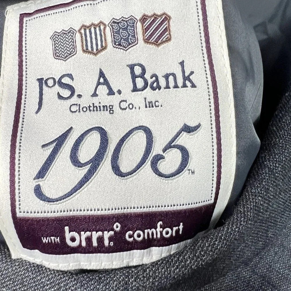 Jos A Bank 1905 46R Blazer brrr comfort Gray Plaid Wool Blend Tailored Fit - Picture 5 of 8